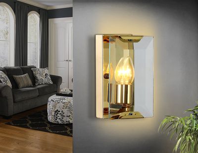 Настенный светильник TR5157 GD/CL золото/прозрачный E14/1 max 40W 210*130*100