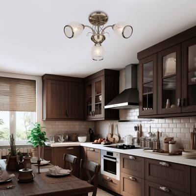 Потолочная люстра античная бронза 30026/3 античная бронза