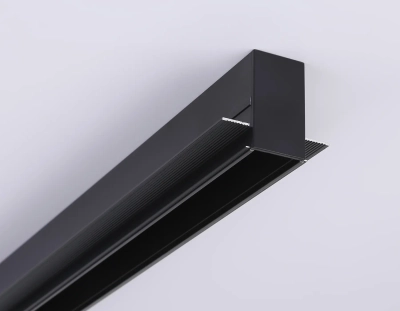 Шинопровод встраиваемый под ГКЛ 12,6мм Magnetic 220V GL1010 BK черный IP20 2000*62.5*56 (заглушки в комплекте)