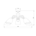 Люстра потолочная с витыми элементами 30107/5 античная бронза, E27х5