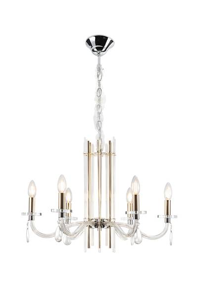 Люстра Crystal Lux AURELIO SP6 GOLD+CHROME/TRANSPARENT 0210/306