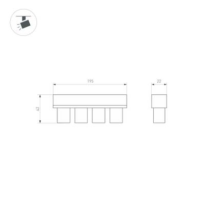 Светильник MAG-ORIENT-KRATER-L195-12W Warm3000 (WH, 25 deg, 48V, DALI) (Arlight, IP20 Металл, 5 лет)