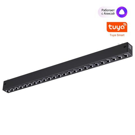 359933 PORT NT25 210 черный Трековый св-к диммир. со сменой цв.температуры, пульт ДУ/Tuya Smart Life IP20 LED 24W 3000-6000K 90-240V VECTOR