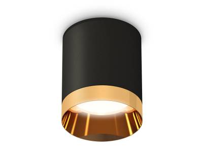 Комплект накладного светильника XS6302024 SBK/PYG черный песок/золото желтое полированное MR16 GU5.3 (C6302, N6134)