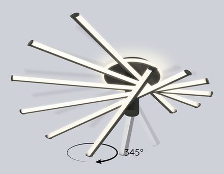 Светильник светодиодный потолочный FL6232 BK черный 96W 3000K-6400K 605*605*200 (ПДУ ИК)