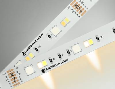 Светодиодная лента RGB с регулировкой температуры света GS4501 5050+2835 90Led/ 13W m/ 24V IP20 RGB+CCT 3000-6500K/ 5000*12*1.87mm/ кратность резки 166mm (6 конт.)