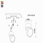 ST651.432.09 Светильник потолочный поворотный Черный LED 1*9W 3000K 720Lm Ra&gt;90 120° IP20 D85xH87 170-240V