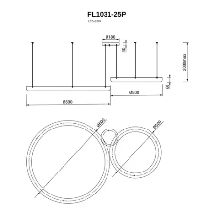 Подвесная люстра Modum FL1031-25P, LED