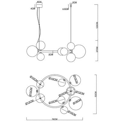 Подвесная люстра Arte Lamp VINCENT A7790SP-10GO, 10хG9
