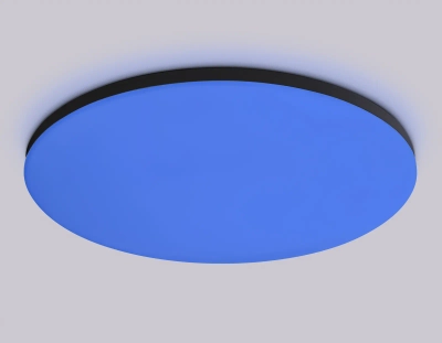 Потолочный светодиодный светильник с Wi-Fi Яндекс Алисой/Tuya/Smart Home/Alexa FZ2006 BK черный IP54 30W 3000K-6500K+RGB D450*60 (ПДУ ИК)