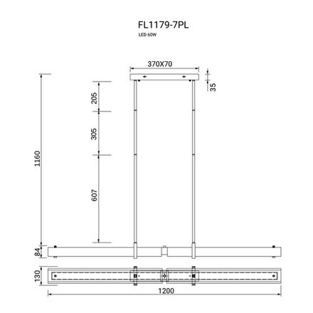 Люстра подвесная Rudeza Chrome FL1179-7PL, LED