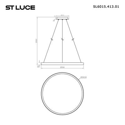 SL6015.413.01 Светильник подвесной ST-Luce Темно-Серый/Белый LED 1*45W 3000K-6000K