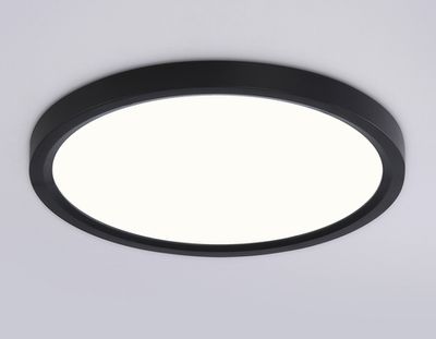 Светильник светодиодный ультратонкий FZ1904 BK черный IP54 20W 3000K-6500K CCT-переключатель D300*25 (Без ПДУ)