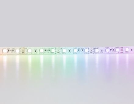 Комплект светодиодной ленты RGB 5m GS2402 5050 60Led /14.4W m/ 12V IP20 RGB/ 5000*10*1.87mm/ кратность резки 50mm (4 конт.) (адаптер, вилка, контроллер, пульт в комплекте)