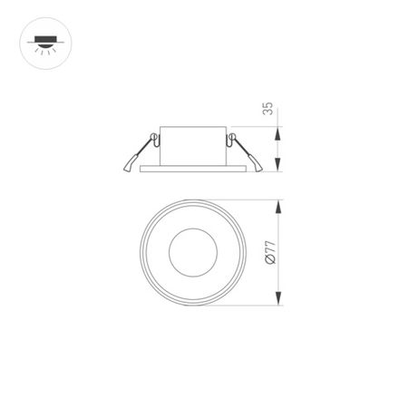 Корпус PLURIO-BASE-BUILT-R77 (BK, 1-2, 200mA) (Arlight, IP20 Металл, 3 года)