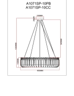 Подвесная люстра Arte Lamp MAYOTTE A1071SP-10CC, 10хG9