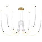 6639/70L HIGHTECH ODL24 291 металл/античная бронза/разноветн. бусы из акрила/акрил Люстра IP20 LED 70W 3500K 220V MONELLA