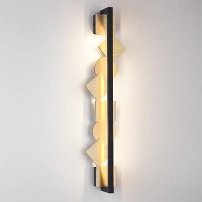 6691/12WL HIGHTECH ODL_EX25 129 Настенный светильник черный/.бронза браширов./металл/акрил поворотный на 360° IP20 LED 12W 3000K 220V GEOS