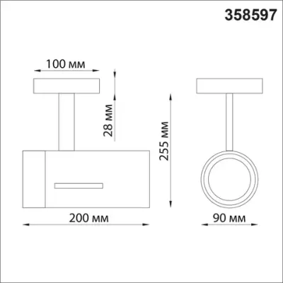 358597 OVER NT21 375 черный Светильник накладной светодиодный IP20 LED 4000K 30W 175-245V DEP