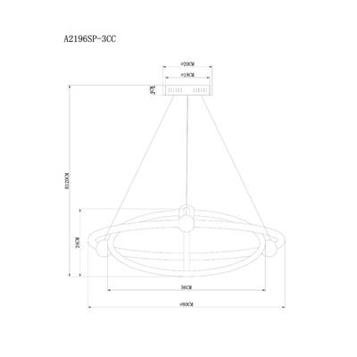 Подвесная люстра Arte Lamp HARLEY A2196SP-3CC, 1хLED