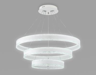 Светильник светодиодный подвесной управляемый FA6181/3 WH белый 245W 3000K+6400K/3000K/6400K/4200K+4200K D800*940 (ПДУ РАДИО 2.4G)