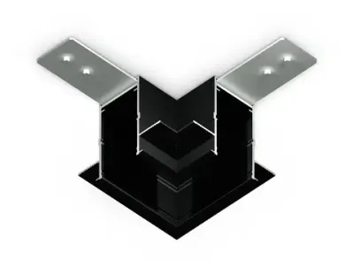 Коннектор угловой для встраиваемого шинопровода под ГКЛ 12,6мм Magnetic 220V GL1040 BK черный 80*80*47 (соединители в комплекте)