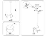 Светильник подвесной LH15001 BK/SM черный/дымчатый G9 max 40W D190*1400
