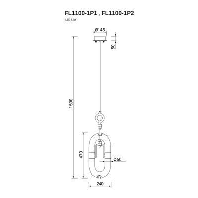Подвесной светильник Anelli FL1100-1P1, LED