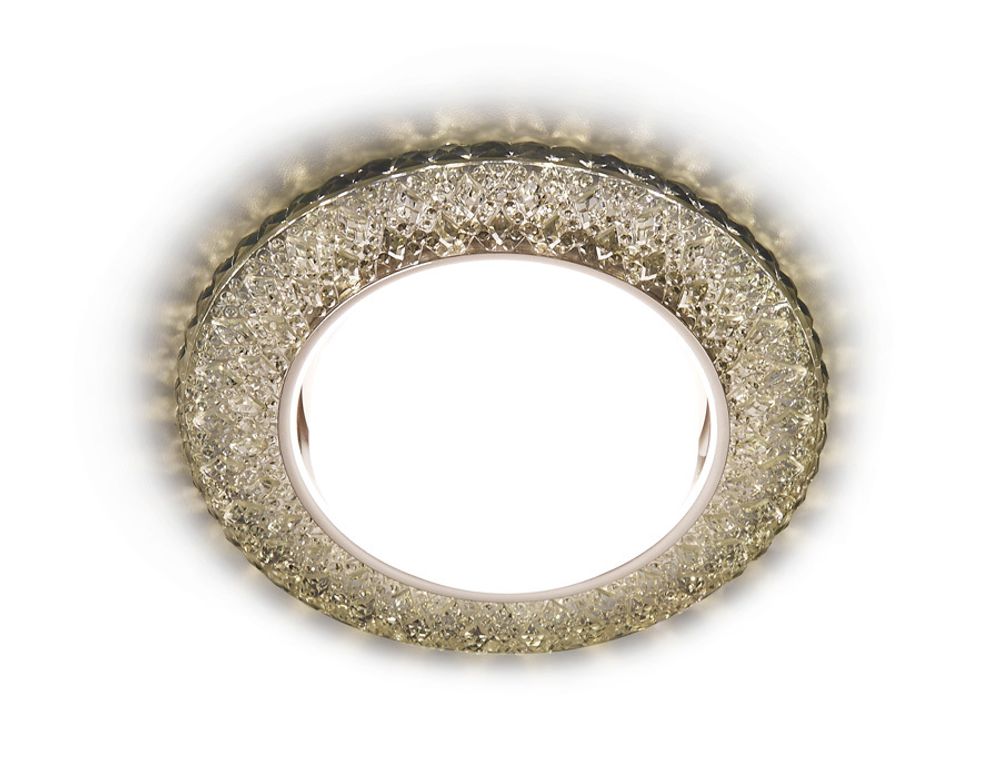 Встраиваемый точечный светильник со светодиодной лентой G298 CL/WW хром/прозрачный GX53+3W(LED WARM)