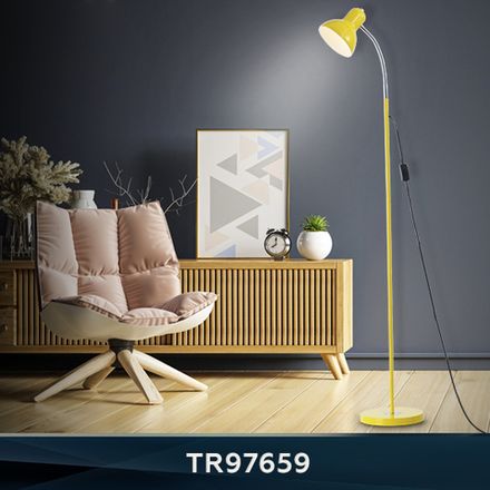 Светильник напольный с выключателем на проводе TR97659 YL желтый E27 max 40W D140*1450