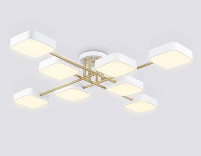 Светильник светодиодный подвесной FL516346/8 WH/GD белый/золото 144W 3000-6000K 1060*1060*150 (без ПДУ)