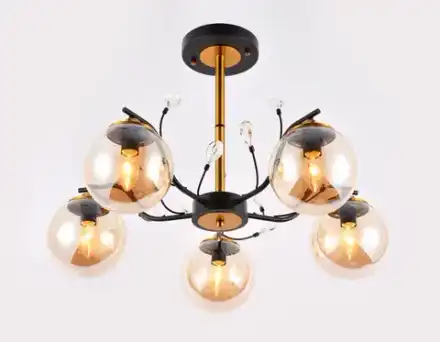 Подвесная люстра TR9072/5 BK/TI черный/янтарь E14 max 40W D620*420