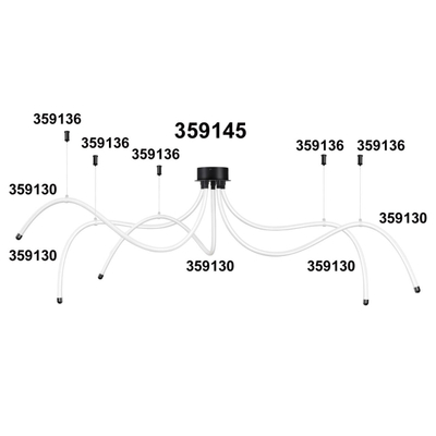359136 KONST NT23 087 черный Подвесной комплект с 1,5 метровым тросом IP20 RAMO