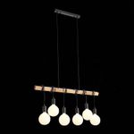 SL1142.403.06 Светильник подвесной Черный, Светлое дерево E27 6*60W