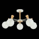 SLE220702-05 Люстра потолочная Белый, Светлое дерево/Белый E14 5*40W