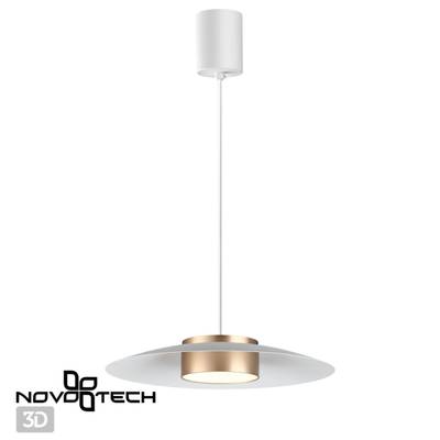 358895 OVER NT22 228 белый/золото Светильник накладной светодиодный, провод 2м IP20 LED 4000К 18W 220-240V PILZ