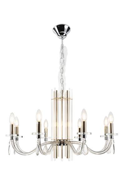 Люстра Crystal Lux AURELIO SP8 GOLD+CHROME/TRANSPARENT 0210/308