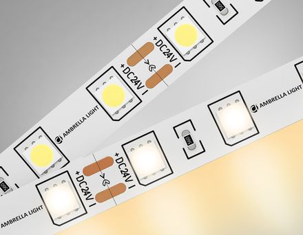 Светодиодная лента GS4001 5050 60Led/ 14.4W m/ 24V IP20 3000K 5m кратность резки 100mm (2 конт.)