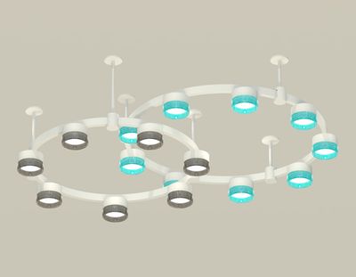 Комплект подвесного светильника с композитным хрусталем XR92211200/16 SWH/BL/BK белый песок/голубой/тонированный GX53 (A9221, A9226, C9241, C9236, N8488, N8484)