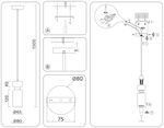Светильник подвесной LH56122 BS/FR латунь/белый матовый E14 max 40W D65*1500