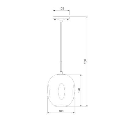 Подвесной светильник со стеклянным плафоном 50195/1 черный жемчуг, E14х1