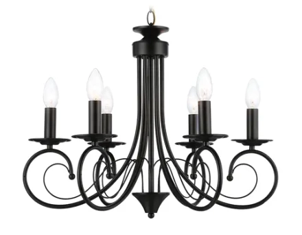 Светильник подвесной TR9612/6 BK черный E14/6 max 40W D560*650