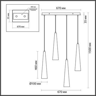 5043/42L L-VISION ODL24 301 глянц.золото/прозрачный/металл/стекло Люстра LED 42W 3000K 4167Лм LUMP