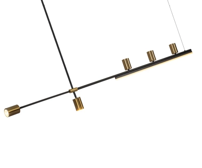 07618-150,36 Люстра Рия латунь L150 h116/86/46 GU10 5*5W+Led 15W (3000K) (лампы в комплекте)