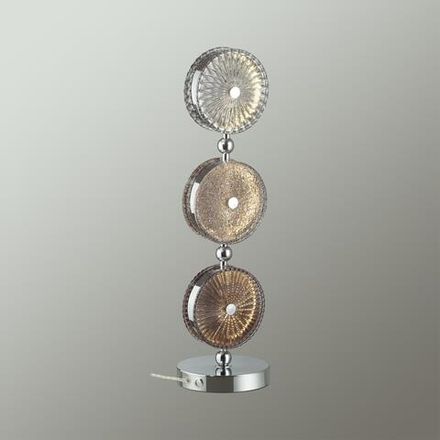 5416/13TL L-VISION ODL_EX23 145 хром/светло-серый/коричневый металл/стекло Настольная лампа LED 18W 4000K CARAMELLA