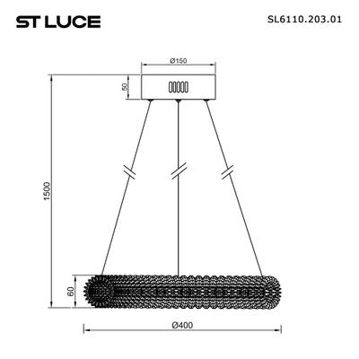 SL6110.203.01 Люстра подвесная ST-Luce Золотистый/Золотистый LED 1*25W 3000 - 6500K