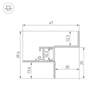 Профиль СEIL-S12-SHADOW-20-SIDE-3000 ANOD BLACK (Arlight, Алюминий)