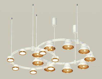 Комплект подвесного светильника с акрилом XR92081110/16 SWH/PYG/CL белый песок/золото желтое полированное/прозрачный GX53 (A9208, C9241, C9236, N8144, N8124)