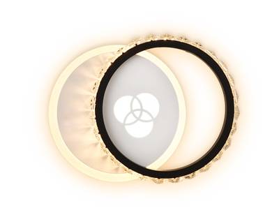 Настенный светодиодный светильник с хрусталем FA228 WH белый LED 4200K+4200K/6400K 28W 220*170*50