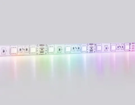 Комплект светодиодной ленты RGB 5m GS2502 5050 60Led/ 14.4W m/ 12V IP65 RGB/ 5000*10*2.87mm/ кратность резки 50mm (4 конт.) (адаптер, вилка, контроллер, пульт в комплекте)
